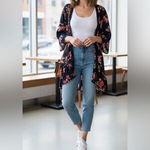 🌸 Maurices Floral Open-Front Kimono - Size 0